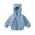 thumbnail image 1 of FRSASU Kids Coat Clearance,Toddler Boy Girls Solid Color Plush Cute Bear Ears Winter Hoodie Thick Coat, 1 of 9