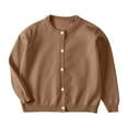 thumbnail image 1 of FRSASU Kids Coat Clearance,Toddler Kids Color Long Sleeved Thin Style Button Cardigan Coat Coffee 4-5 Years, 1 of 7