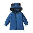 thumbnail image 1 of FRSASU Kids Coat Jacket Toddler Kids Baby Boys Girls Solid Color Keep Warm Zipper Bear Ear Hooded Jacket Coat Blue 2T(2-3 Years), 1 of 9