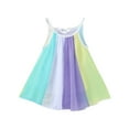 thumbnail image 1 of FRSASU Kids Dress Outfits Clearance,Girls Summer Rainbow Striped Stitching Dress Princess Dress, 1 of 7