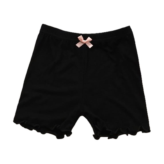 FRSASU Kids Clothing Clearance,3-12 Years Girls Safe Pants Non-Exposure Children's Pants Bow Three-Quarter Pants Leggings Black 5-6 Years