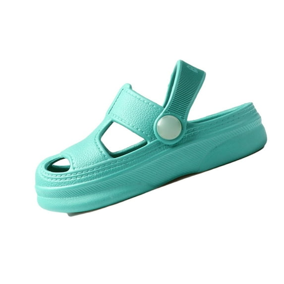 FRSASU Kids Sandals Clearance Summer Baby Hole Shoes Children Non -slip Soft Floor Old Boys Girl Beach Sandals Green 8.5 M(150)