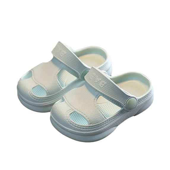 FRSASU Kids Sandals Clearance Summer Baby Hole Shoes Children Non -slip Soft Floor Old Boys Girl Beach Sandals Mint Green 7 M(140)