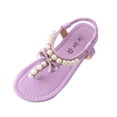 thumbnail image 1 of FRSASU Kids Sandals Clearance Summer Toddler Infant Bowknot Pearl Princess Thong Sandals Shoes Purple 12.5C(31), 1 of 7