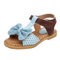 thumbnail image 1 of FRSASU Kids Sandals Clearance Toddler Infant Butterfly-Knot Single Princess Shoes Sandals Blue 12.5(30), 1 of 6