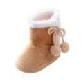 thumbnail image 1 of FRSASU Kids Shoes Baby Winter Warm Snow Boots Soft Sole Prewalker Non-Skid Boots for Infant Toddler Khaki 6-12 Months, 1 of 1