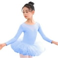 thumbnail image 1 of FRSASU Kids Shorts Set Clearance Baby Girls Children's Dance Clothes Summer Long Sleeves Training Clothes One-piece Performance Clothes Skirt Set Blue 4-5 Years, 1 of 4