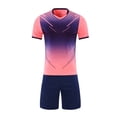 thumbnail image 1 of FRSASU Kids Soccer Jerseys Boys Girls Breathable Athletic Jersey Training Soccer Uniforms Football Jersey Outfits 5-15 Years Pink-B, 1 of 6