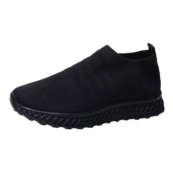 FRSASU Ladies Casual Knitting Increased Bottom Breathable Soft Sole Running Sneakers On