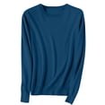 thumbnail image 1 of FRSASU Light Sweaters for Women Long Sleeve Crewneck Tops Warm and Soft Knitted Pullover Blouse Navy, 1 of 6