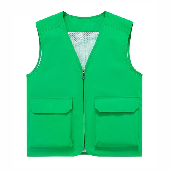 FRSASU Lightweight Vest for Men Outerwear Casual Sleeveless Summer Jacket Outdoor Hiking Travel Golf Vest with Pockets Green