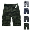 thumbnail image 1 of FRSASU Mans Plaid Button Short Fashion Zipper Cargo Casual Short with Pockets Gray, 1 of 4