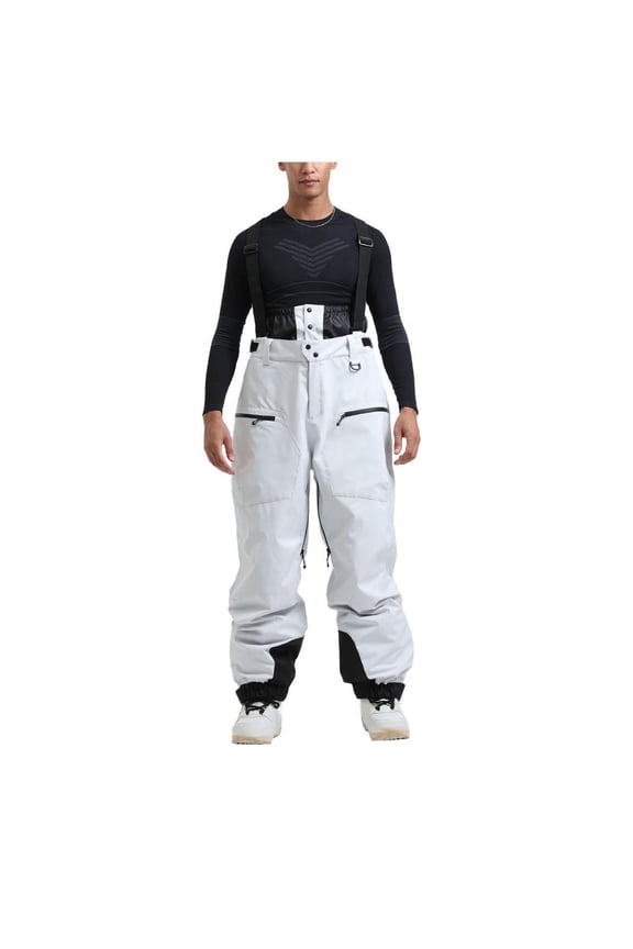 Mans Ski Pants Snowboard Pants Baggy Snow Pants Overall Waterproof Windproof Insulated Winter Sports Gray