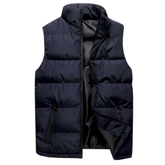 FRSASU Men Coat Autumn Winter Stand Collar Pure Color Waistcoat Sleeveless Vest Tops