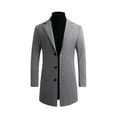thumbnail image 1 of FRSASU Men Coat Fall/Winter Style Plus Cotton Solid Color Woolen Lapel Men'S Overcoat Jacket, 1 of 6