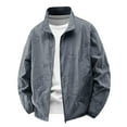 thumbnail image 1 of FRSASU Men Full Zip Fashion Solid Color Outdoor Sun Protection Jacket Long Sleeve Lightweight Stand up Collar Top with Pockets Dark Gray, 1 of 4
