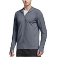 thumbnail image 1 of FRSASU Men Full Zip Sun Protection Sports and Fitness Hoodie Jacket Long Sleeve Lightweight Shirts Dark Gray, 1 of 8