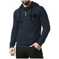 thumbnail image 1 of FRSASU Men Half Zip Hoodie Fleece Lightweight Mens Half Zip Pullover Long Sleeve Hooded Sweatshirt with Pockets Navy, 1 of 6