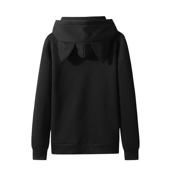 FRSASU Men Jacket ,Solid Pullover Ears Hooded Fleece Pocket Sweatshirt Hoodie
