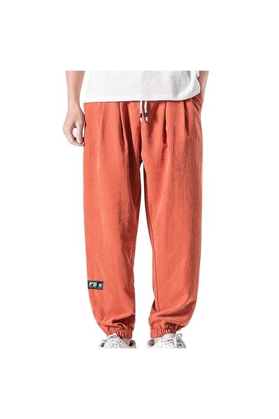 Men Pants Fashion Classic Twill Work Wear Combat Cargo Pants Orange XXXL