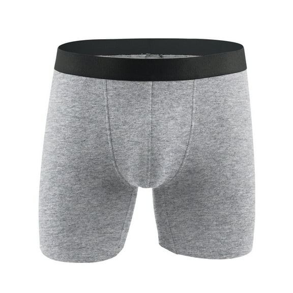 FRSASU Men Pants Underwear Cotton Large Size ty Men Pants Underpants Extra Long Sport Solid Color Gray M