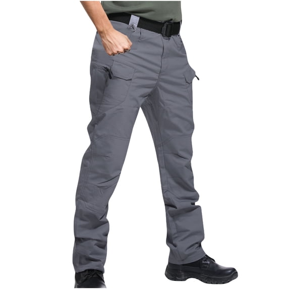FRSASU Men Plus Size Pants Clearance,Pants Multiple Pockets Cargo Trousers Work Wear Combat Safety Cargo Pocket