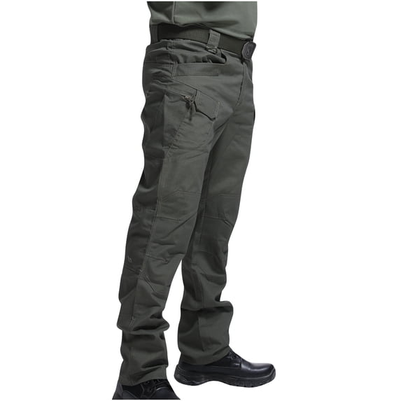 FRSASU Men Plus Size Pants ,Pants Multiple Pockets Cargo Trousers Work Wear Combat Safety Cargo Pocket