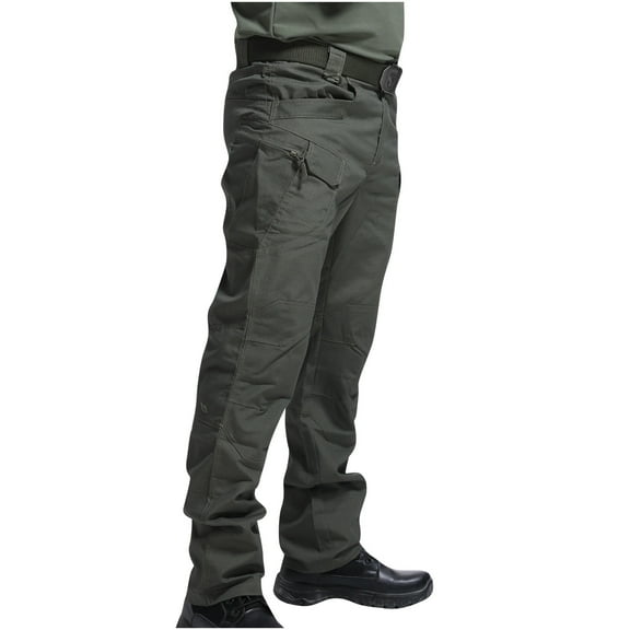 FRSASU Men Plus Size Pants ,Pants Multiple Pockets Cargo Trousers Work Wear Combat Safety Cargo Pocket