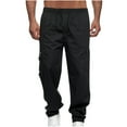 thumbnail image 1 of FRSASU Men Plus Size Pants ,Solid Multiple Pockets Tether Closure Outdoor Straight Type Fitness Pants Cargo Pants Trousers, 1 of 3