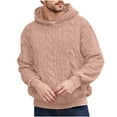 thumbnail image 1 of FRSASU Men Suede Jacquard Hoodie Sweatshirt Loose Fit Fashion Pullover Hoodie Casual Long Sleeve Hooded Top with Pocket Khaki, 1 of 4