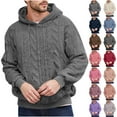 thumbnail image 1 of FRSASU Men Suede Jacquard Hoodie Sweatshirt Loose Fit Fashion Pullover Hoodie Casual Long Sleeve Hooded Top with Pocket Watermelon Red, 1 of 4