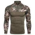 thumbnail image 1 of FRSASU Men Tops Clearance Men Outdoor Fitness Camouflage Long Sleeve Zipper Pocket Stretch T-Shirt Tops, 1 of 4