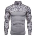 thumbnail image 1 of FRSASU Men Tops Clearance Men Outdoor Fitness Camouflage Long Sleeve Zipper Pocket Stretch T-Shirt Tops, 1 of 6