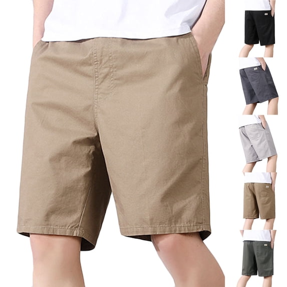 FRSASU Men's 10” Lightweight Ripstop Stretch Cotton Cargo Shorts Yellow