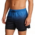 thumbnail image 1 of FRSASU Men's 2 in 1 Gradient Running Shorts Lightweight Summer Loose Elastic Waist Athletic Quick Dry Shorts with Pockets Blue, 1 of 9