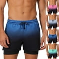 thumbnail image 1 of FRSASU Men's 2 in 1 Gradient Running Shorts Lightweight Summer Loose Elastic Waist Athletic Quick Dry Shorts with Pockets Pink, 1 of 9