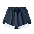thumbnail image 1 of FRSASU Men's 2 in 1 Running Shorts 5 inch Gym Athletic Workout Shorts with Liner Quick Dry drawstring Short with Pockets Navy, 1 of 6