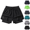 thumbnail image 1 of FRSASU Men's 2 in 1 Running Shorts Workout Basketball Short Swimming Trunks with Compression Liner Light Blue, 1 of 5