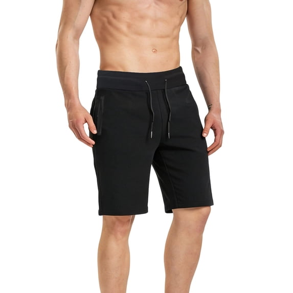 FRSASU Mens Athletic Shorts Running Shorts Quick Dry Workout Shorts Lightweight Gym Basketball Shorts Zipper Pockets Black