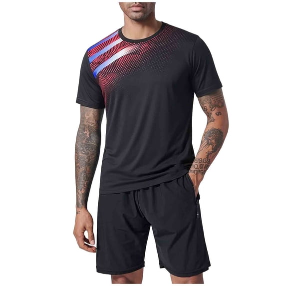 FRSASU Men's Activewear Sport Tee Shirt Quick Dry Athletic Running Gym Workout Golf Tennis Top Tee Red