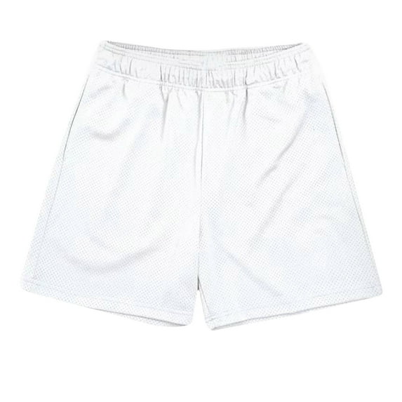 FRSASU Men's Athletic Basketball Shorts Workout Gym Breathable Beach Shorts Lightweight Mesh Running Shorts with Pocket White