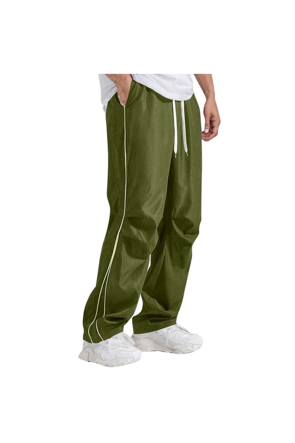 Men's Athletic Jogger Pants – Stretch Nylon Gym Pants, Active Workout Joggers with Pockets for Men Green