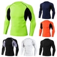 thumbnail image 1 of FRSASU Men's Athletic Long Sleeve Compression Shirts,Quick Dry Running Workout Gym Sport Base Layer Tops White, 1 of 3