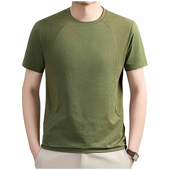 FRSASU Men's Athletic Short Sleeve T-Shirts Lightweight Breathable Running Gym Workout Tee Tops Green