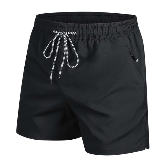 FRSASU Men's Athletic Shorts Gym Workout Short with Zippered Pockets Running Joggers Basketball Gift Black