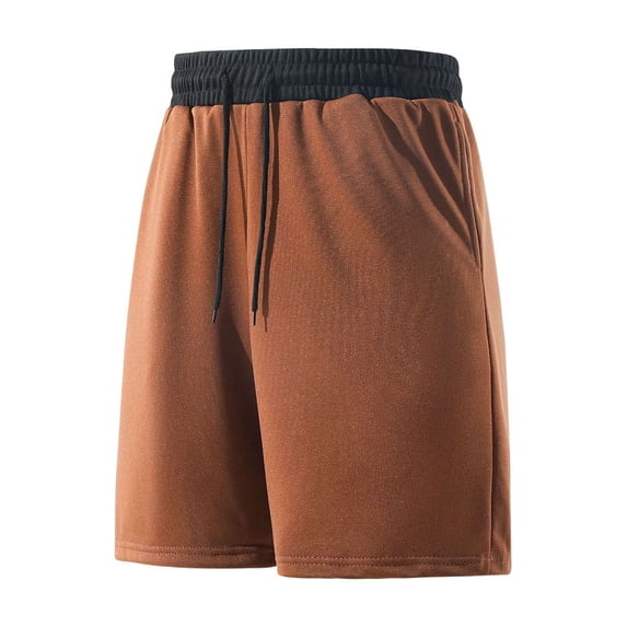 FRSASU Men's Athletic Shorts Mesh Basketball Soccer Shorts Quick Dry Sport Active Clothes with Pockets Coffee