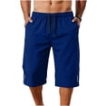 thumbnail image 1 of FRSASU Men's Athletic Shorts Running Capri pants Quick Dry Workout Lightweight Gym Basketball Pants with Zipper Pockets Blue, 1 of 6