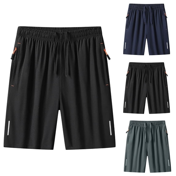 FRSASU Men's Athletic Shorts Running Quick Dry Workout Lightweight Gym Basketball Shorts with Zipper Pockets Blue