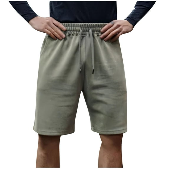 FRSASU Men's Athletic Sweat Shorts Acid Washed Cotton Elastic Waist Drawstring Gym Workout Jogger Pants with Pockets Green