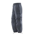 thumbnail image 1 of FRSASU Men's Baggy Cargo Pants Trendy Casual Parachute Pant Loose Fit Harem Joggers with Pockets for Streetwear Gray, 1 of 6